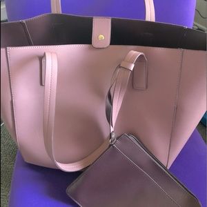 No Brand Mauve Oversized Bag with Attached Purse